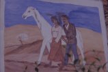 coppia con cavallo bianco