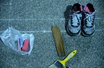 scarpe e strumenti del mestiere